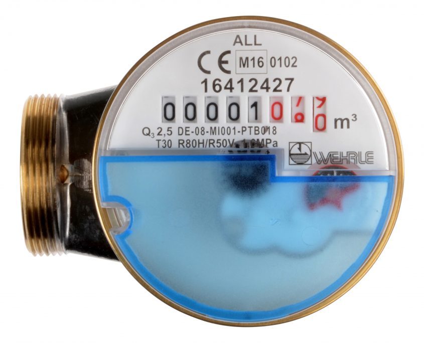 Ventilzähler-Messkopf Allmess Modularis Kaltwasser Q3 2,5 Draufsicht